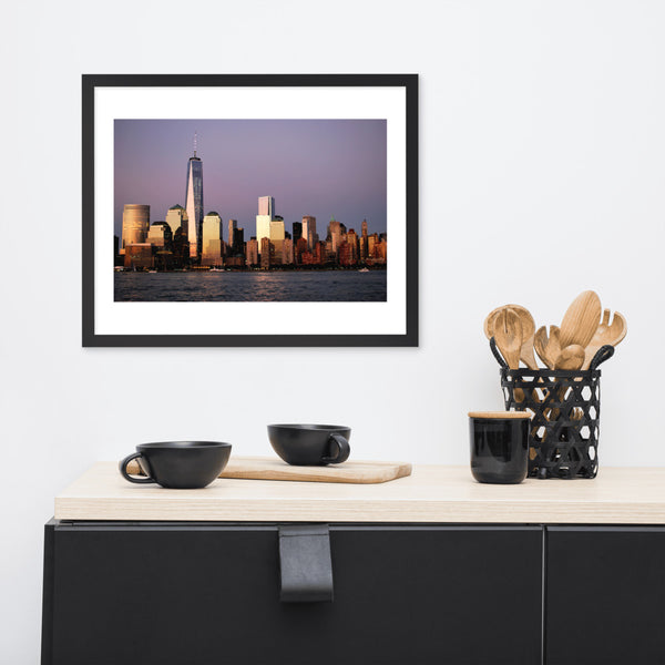 New York City Skyline at Dusk Framed poster