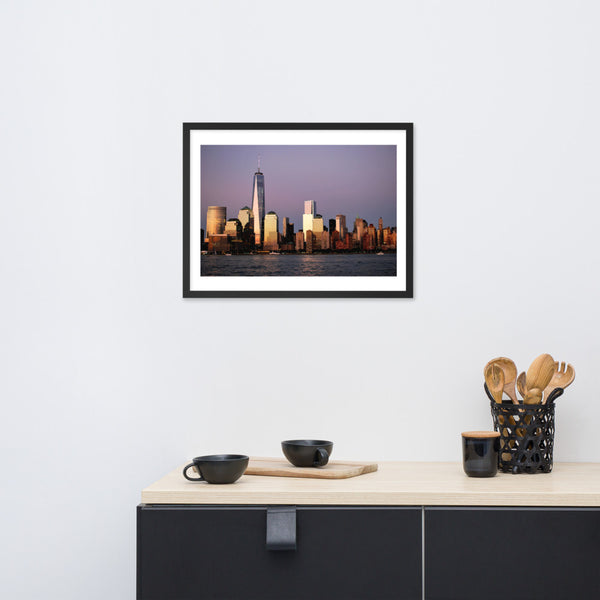 New York City Skyline at Dusk Framed poster